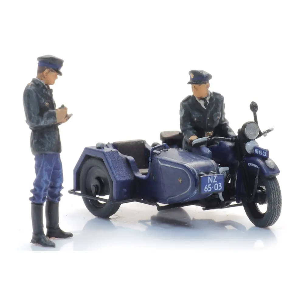Moto de la police du Reich avec 2 figurines - Artitec 10.422 - HO 1/87