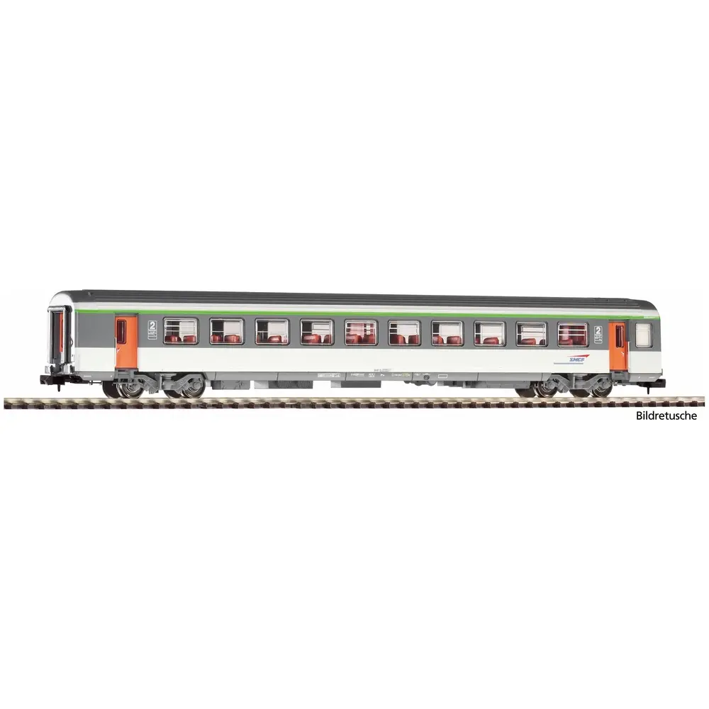 Voiture voyageurs Corail, livrée d’origine à logo casquette, 2ème classe - Piko 94085 - N 1/160 - SNCF - Ep V - 2R
