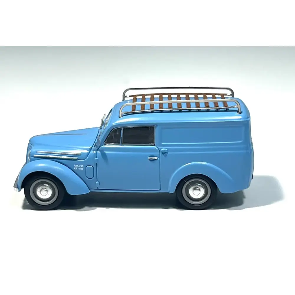 Voiture Renault Juvaquatre Fourgon tôlé bleu - REE CB 208 - HO 1/87 