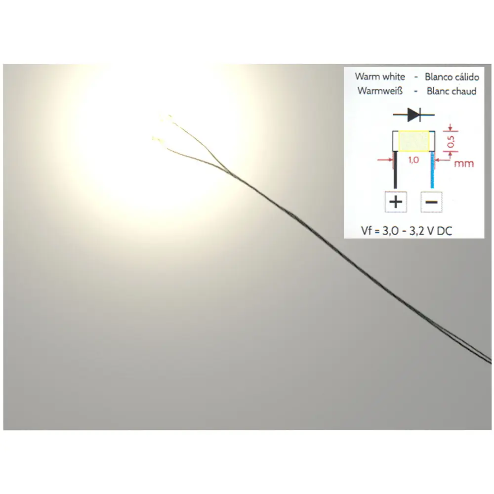 10 lumières LED blanc chaud précâblée - Mafen 040201 - Échelle universelle