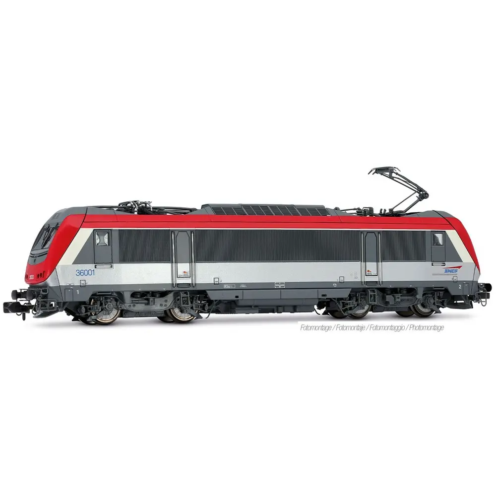 Locomotive électrique BB 36001, livrée argent/rouge avec logo « Casquette » - Arnold HN2681 - N 1/160 - SNCF - Ep V - Analogique - 2R