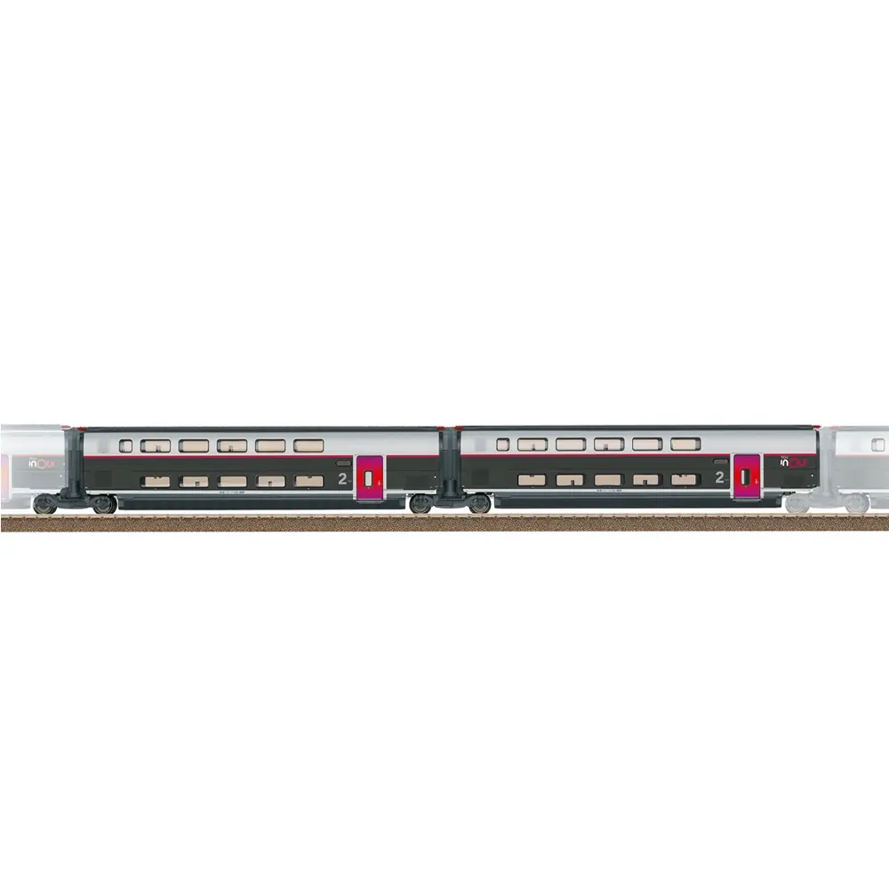 Coffret de 2 voitures complémentaires n° 2 pour le TGV INOUI - Trix 23188 - HO 1/87 - SNCF - Ep VI - 2R