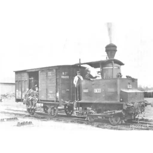 [FU2287-4] Locomotive de manœuvre à chaudière verticale 020T plaque M2, constructeur L.Corpet, caisse à outils, vert boiler tolé bleu - Fulgurex 2287/4 - HO 1/87 - OUEST - Ep I - Digital sound - 2R