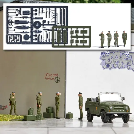 [BU1936] Lot de 4 soldats de l'ANP - Busch 1936 - HO 1/87