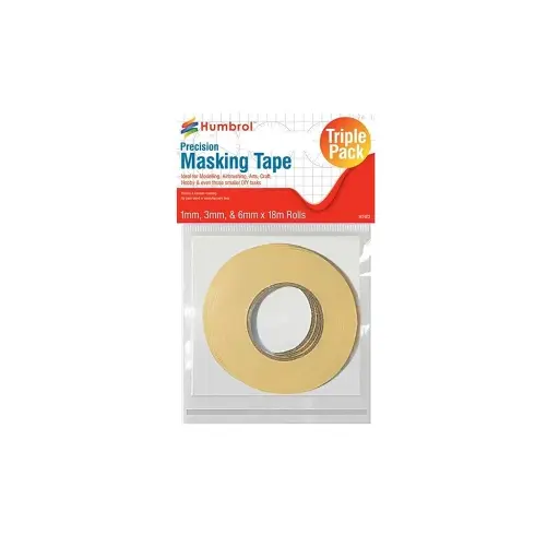 [HUAG5110] Ensemble de ruban de masquage de précision AG5110 1 mm, 3 mm et 6 mm x rouleaux de 18 m - Humbrol AG5110