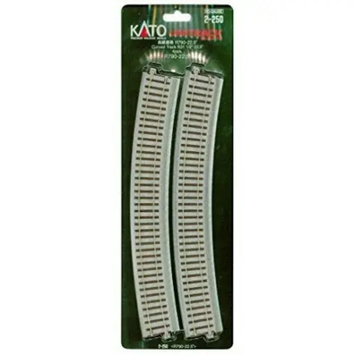 [KA2-250] 4 Voies courbes R790mm 22,5° - Kato 2-250 - HO 1/87
