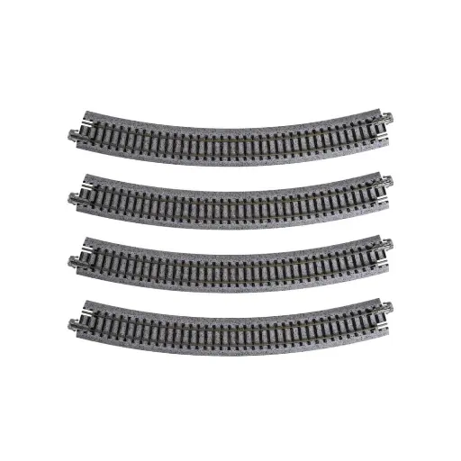[KA20-140] 4 rails incurvés Unitrack (R381-30) 30 degrés - Kato 20-140 - HO 1/87