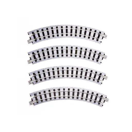 [KA52-220] 4 rails courbes à voie étroite Unitrack, rayon de 183 mm - Kato 52-220 - OO 1/76