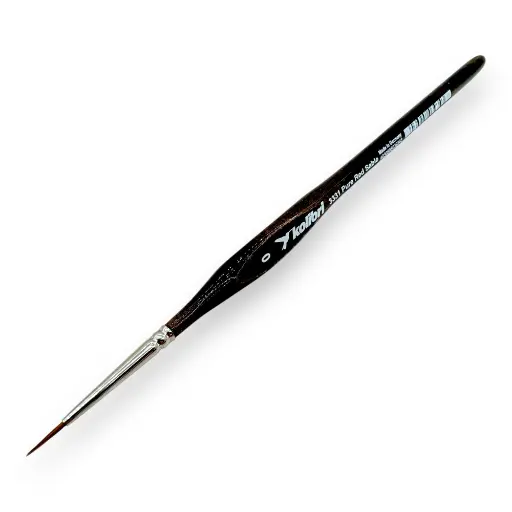 [KO3331-0] Pinceau N°0 en poil de martre kolinsky, virole en argent, manche triangulaire en noyer - Kolibri 3331/0