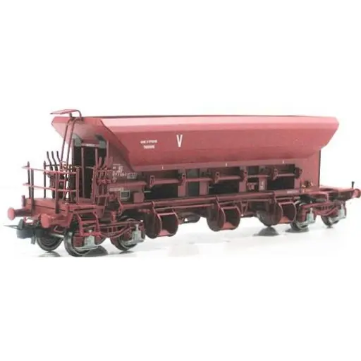 [MI27-01-B003] Wagon trémie ballastière à bogies marquage V Type I livrée gare d'attache Thouars n° 977 7 021-7