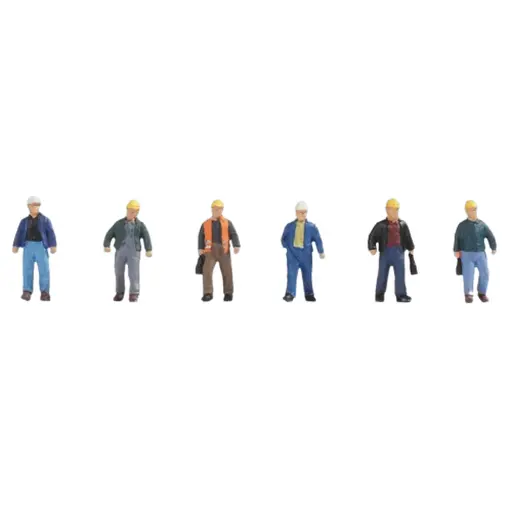[NO15057] Lot de 6 personnages, des travailleurs debout et marchant NOCH 15057 - HO : 1/87