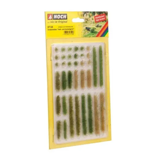 [NO07125] Bandes et touffes d'herbe nuances de vert NOCH 07125 - Toutes échelles - 6 mm