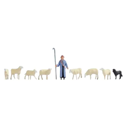[NO15748] Lot d'un berger avec son chien et ses moutons NOCH 15748 - HO 1/87