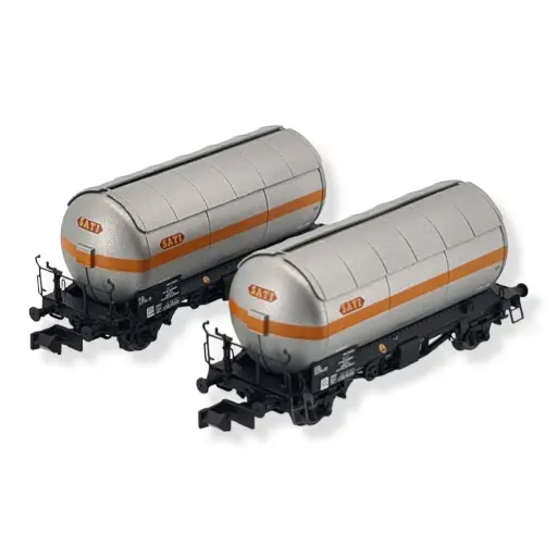 [HN6479] Lot 2 wagons-citernes SNCF «SATI / UCB» argent Arnold HN6479 SNCF N 1/160 EP IV