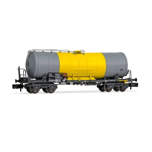 [HN6393] Wagon-citerne pour le transport de l’acide sulfurique, livrée gris/jaune - Arnold HN6393 - N 1/160 - SNCF - Ep V-VI - 2R