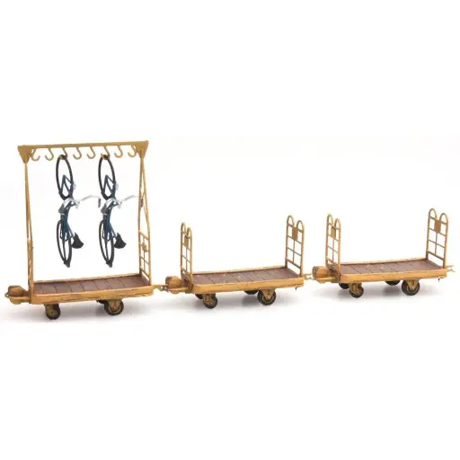 [REDE011] Coffret de deux chariots à bagages et un chariot à vélo avec vélo