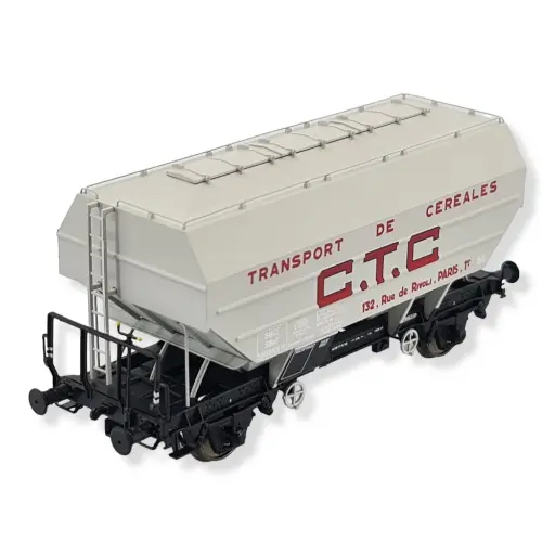 [REWB724] Wagon céréalier CTC gris, châssis noir - REE MODELES WB724 SNCF HO 1/87 - EP III