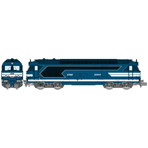 [RENW335] Locomotive diesel BB 67561 - MARSEILLE livrée bleue, logo “Nouille” - Ree Modèles NW335 - SNCF - N 1/160 - EP. IV-V - Analogique - 2R