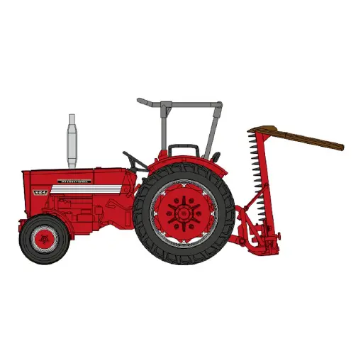[RECB182] Tracteur INTERNATIONAL HI 624 avec arceau de sécurité + lame de Coupe - REE MODELES CB182 - HO 1/87