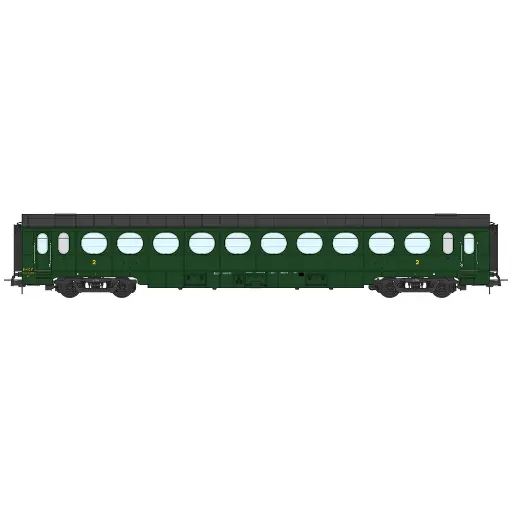 [REVB497] Voiture voyageurs Allégée ÉTAT "Saucisson", B10, vert 306 - Ree Modèles VB497 - SNCF - HO 1/87 - EP. III B - 2R