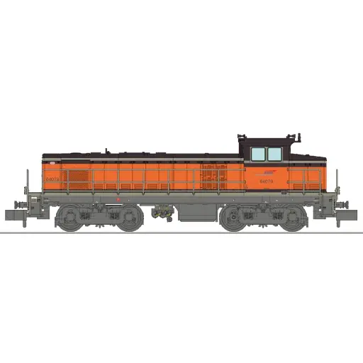 [RENW366] Locomotive diesel BB 64079, livrée Arzens orange 435, logo casquette - Ree Modèles NW366 - N 1/160 - SNCF - Ep V - Analogique - 2R