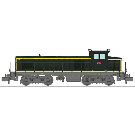 [RENW364S] Locomotive diesel BB 63933, livrée vert 301, châssis gris, plaques en relief, dépôt de Nantes - Ree Modèles NW364S - N 1/160 - SNCF - Ep IV - Digital sound - 2R