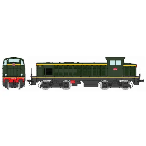 [REJM017S] Locomotive diesel 040 DE 528 livrée d'origine, plaques en relief, (Rouen – Le Havre) Ouest - Ree Modèles JM017S - HO 1/87 - SNCF - Ep III - Digital sound - 2R