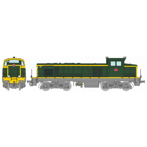 [REJM019SAC] Locomotive diesel BB 63933 livrée vert 301, châssis gris, plaques en relief, (Nantes) - Ree Modèles JM019SAC - HO 1/87 - SNCF - Ep IV - Digital sound - 3R
