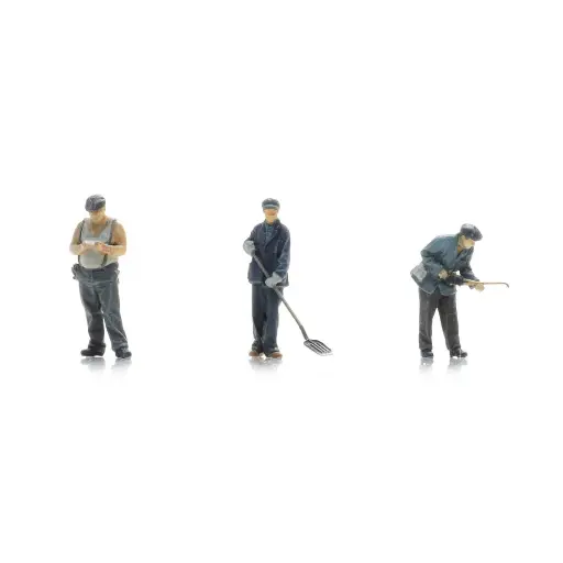 [AR5160050] 3 hommes du personnel de nettoyage du dépôt de la DB, prêt à l'emploi - Artitec 5160050 - N 1/160