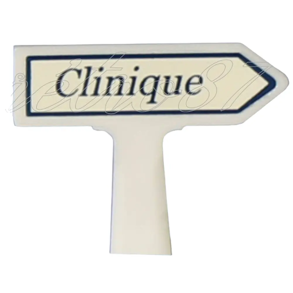 [SA8427] Panneau Michelin d'indication de lieu, vers la droite : Clinique - SAI 8427 - HO 1/87